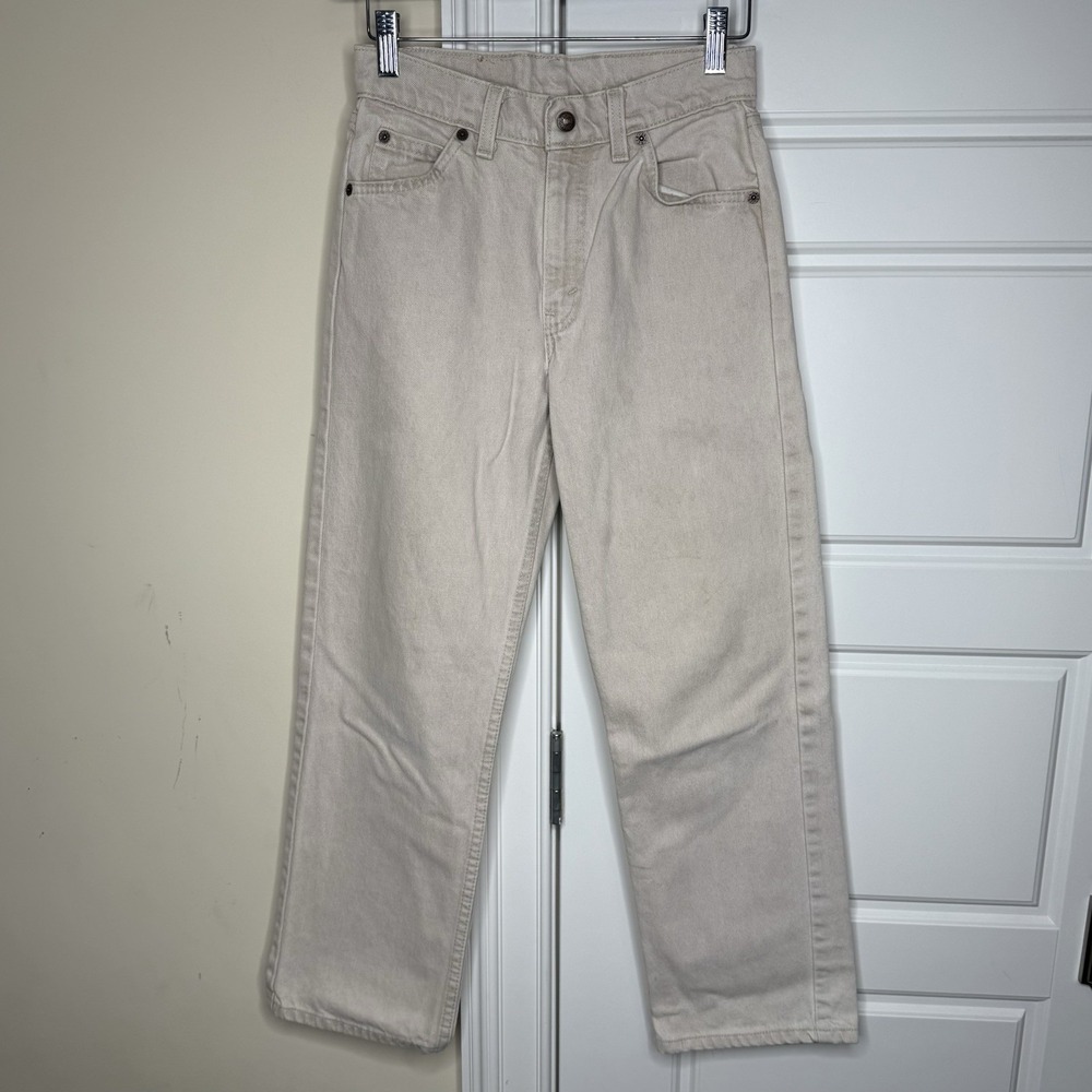 Vintage Levi's Orange Tab 562 Jeans Women's 26/27 Ecru Loose Fit Denim 1996 USA